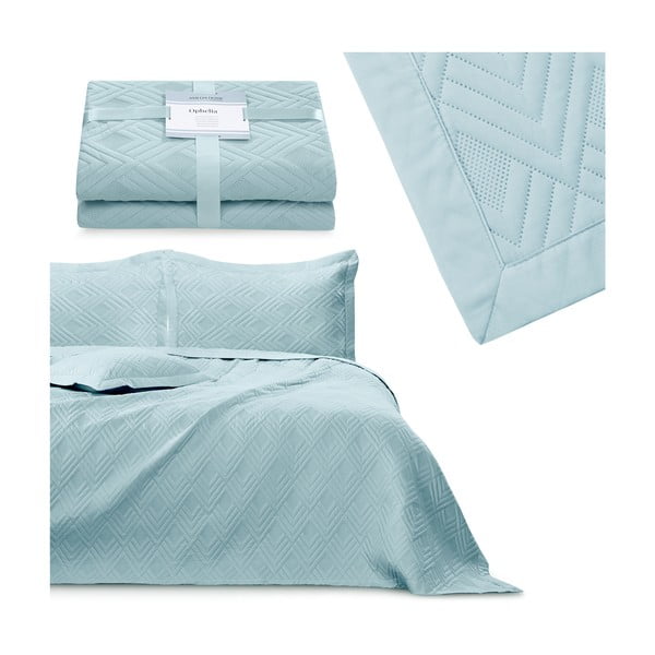 Helesinine tepitud mikrokiust voodikate 220x240 cm Ophelia - Restilo-image-4