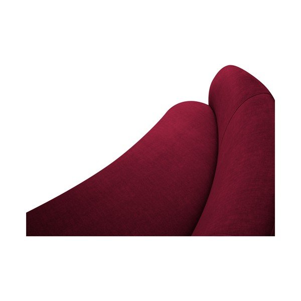 Burgundia värvi sametist asümmeetriline diivan, paremal pool. Debbie - Mazzini Sofas-image-4