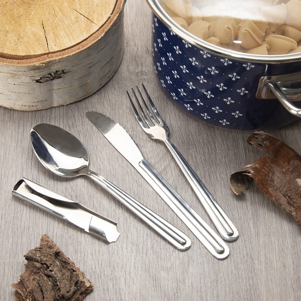 4-osaline hõbedane roostevabast terasest söögiriistade komplekt KEMP - Orion-image-1