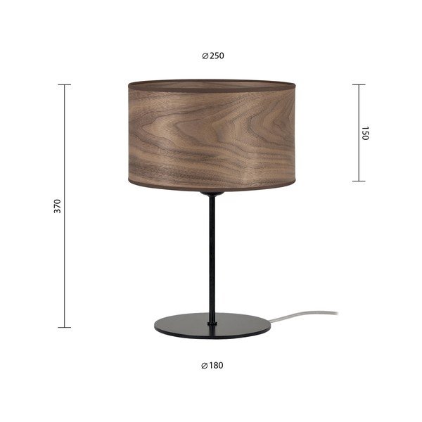 Tumepruun naturaalsest spoonist laualamp S, ⌀ 25 cm Tsuri - Sotto Luce-image-3