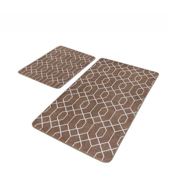 Pruunid sametist vannitoamatid 2tk komplektis 60x100 cm - Mila Home