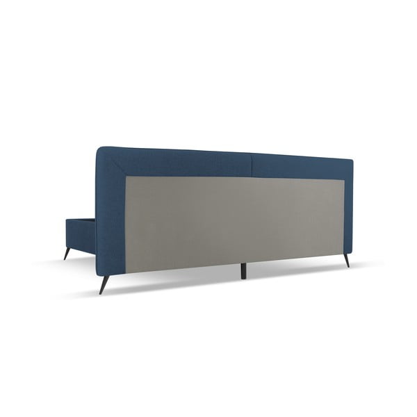 Tumesinine polsterdatud kaheinimesevoodi koos panipaiga ja voodipõhjaga 160x200 cm Walter - Milo Casa-image-3