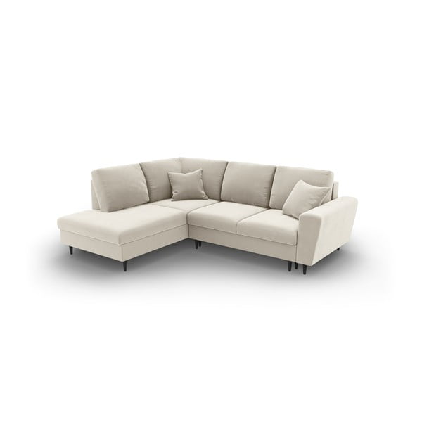 Beež sametist panipaigaga nurgadiivanvoodi (vasak nurk/"L"-kujuline) Kyoto - Cosmopolitan Design-image-1