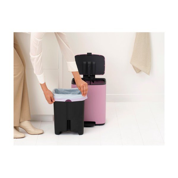 Roosa terasest prügikast 12 l Bo - Brabantia-image-2