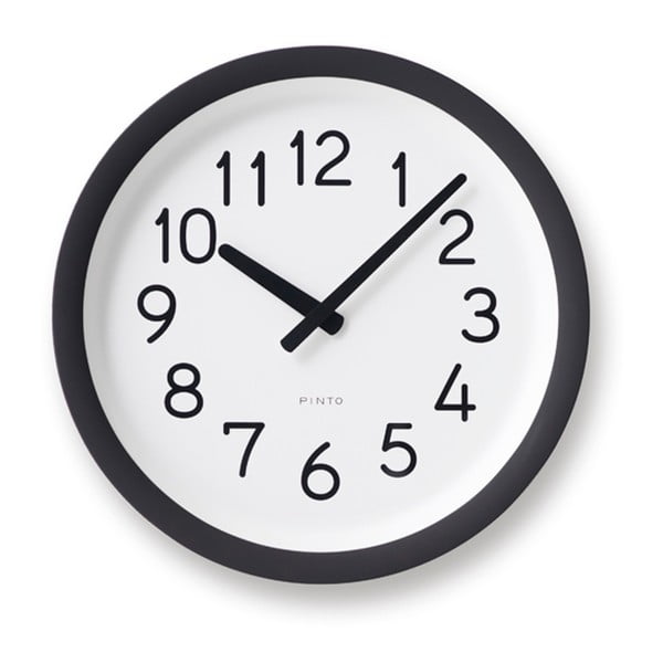 Nástěnné hodiny s černým rámem Lemnos Clock Day To Day, ⌀ 29,8 cm