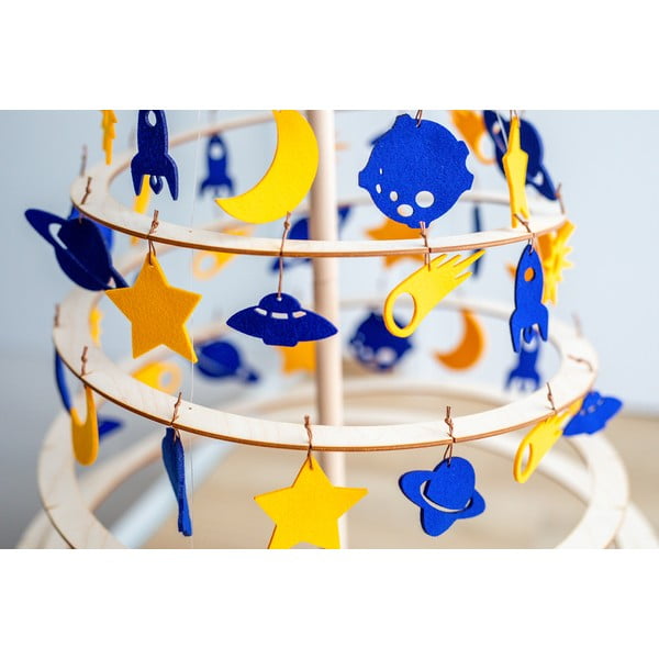 8 kollase ja sinise vildist jõulukaunistuste komplekt Medium - Spira-image-3