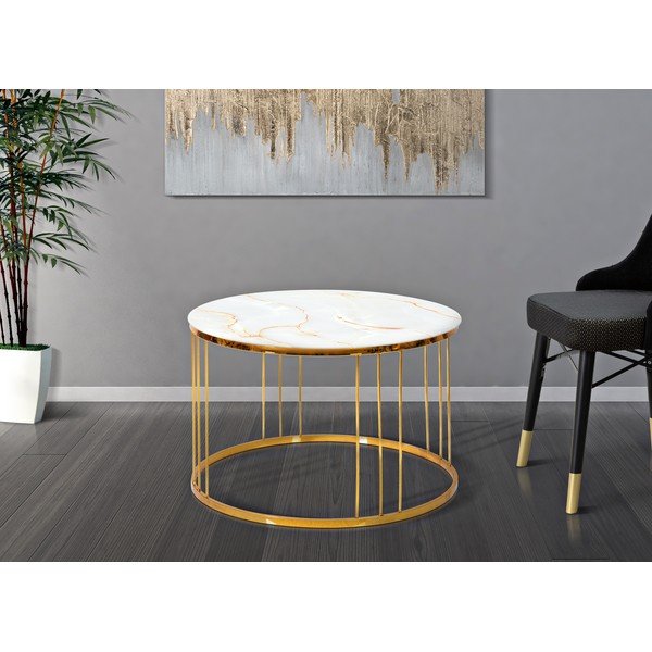 Kuldne kohvilaud , ⌀ 70 cm Simple Paris - Mauro Ferretti-image-1