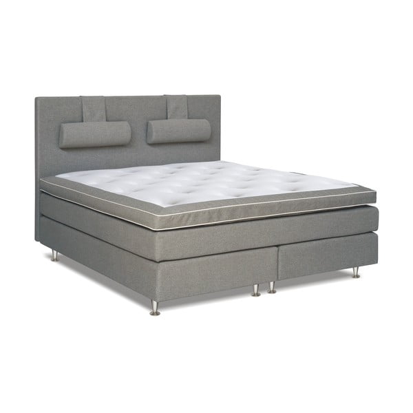 Středně šedá postel s matrací Gemega Hilton, 140x200 cm