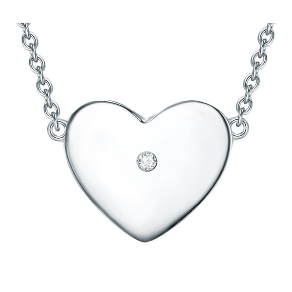Stříbrný náhrdelník s pravým diamantem Tess Diamonds Leva, délka 45 cm