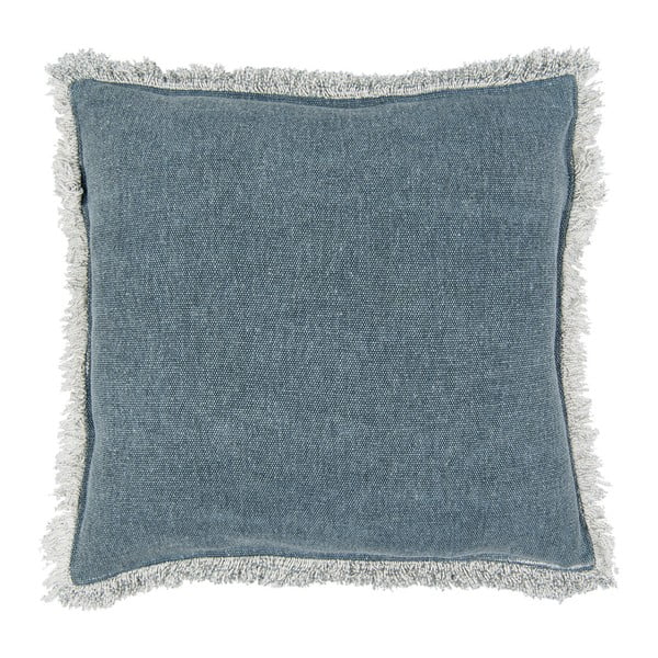 Modrý sametový polštář Clayre & Eef, 45 x 45 cm