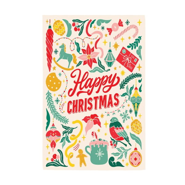 Puuvillane rätik Happy Christmas, 46 x 71 cm Merry Christmass - eleanor stuart