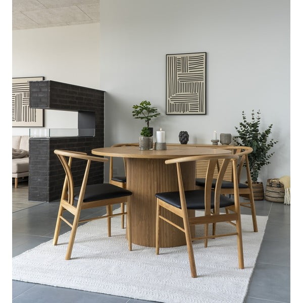 Ümmargune paplispooniga söögilaud ø 120 cm Boavista - House Nordic-image-1