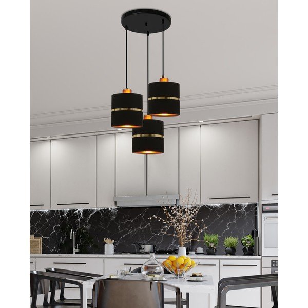Must rippvalgusti tekstiilist varjuga ø 15 cm Assam - Candellux Lighting-image-1