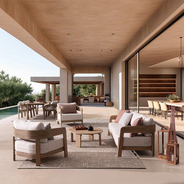 Akaatsiapuidust aia diivanilaud 80x100 cm Pablo - Bizzotto-image-1