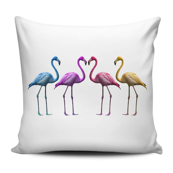 Polštář Home de Bleu Colored Flamingos, 43 x 43 cm