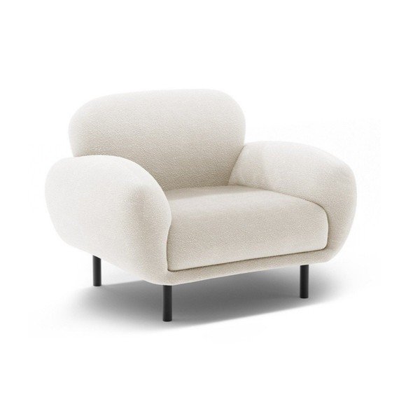 Valge bukleekangast tugitool Poppy - Micadoni