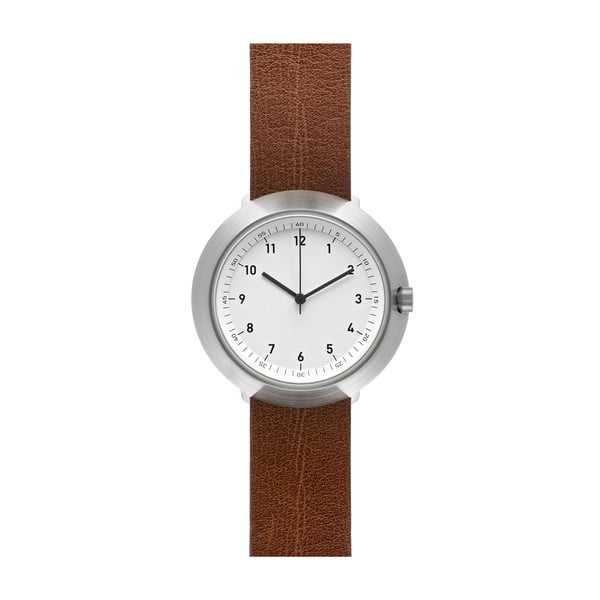 Hodinky White Fuji Brown Leather, 43 mm