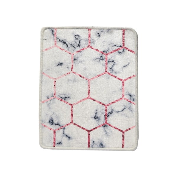 Valge/hall vannitoamatt 60x40 cm Honeycomb - Foutastic-image-2