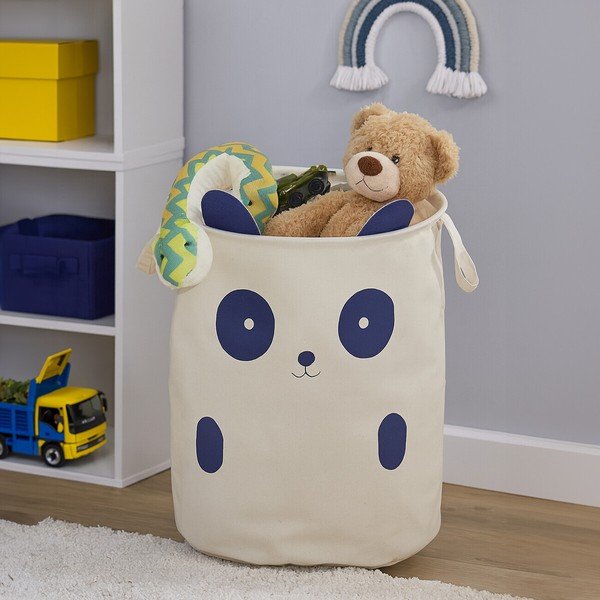 Valgest riidest laste mänguasjakorv ø 38x48 cm Mimo Panda Face - Premier Housewares-image-3