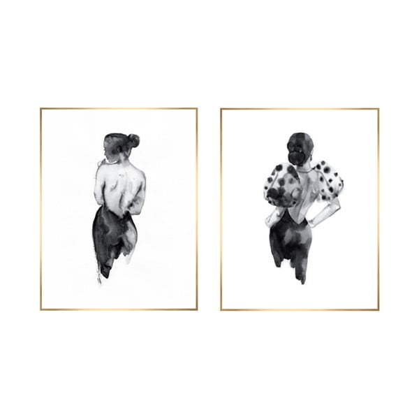 Maalid, 2 tk komplektis 30x40 cm Woman Sketch – knor