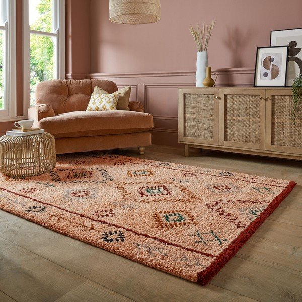 Lõhevärvi käsitsi kootud villane vaip 160x230 cm Moroccan Sahara - Flair Rugs-image-1