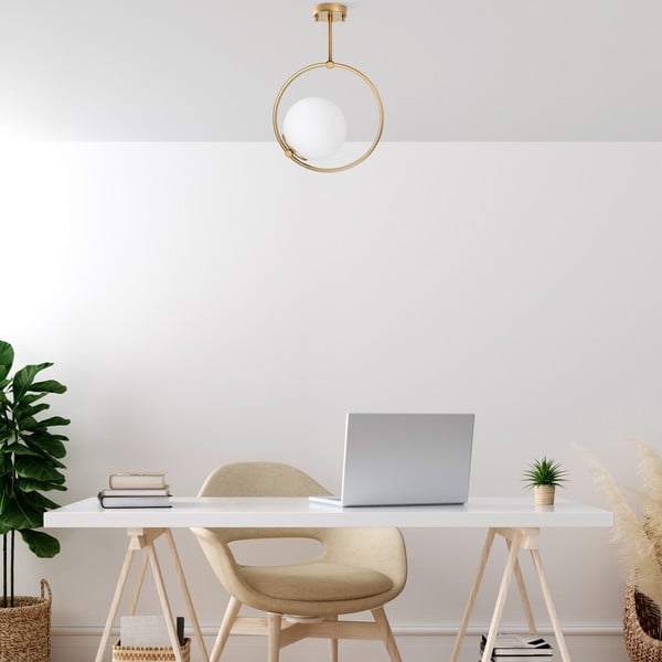 Kuldne laevalgusti klaasist varjuga 39x26 cm - Opviq lights-image-1