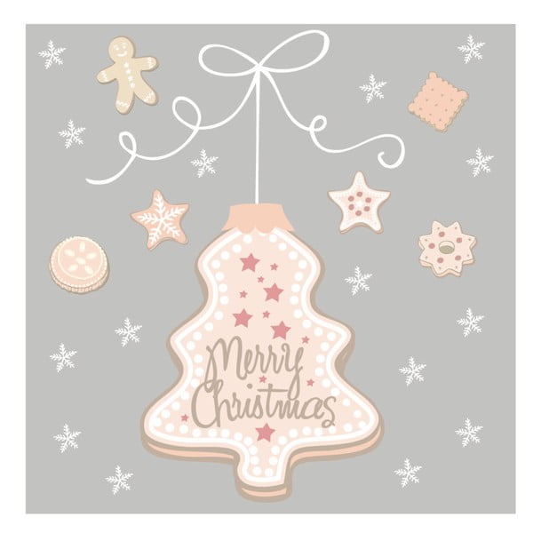 Balení 10 papírových ubrousků s vánočním motivem PPD Cookies Tree Grey