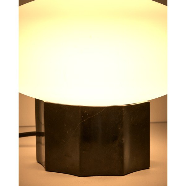 Valge/must metallist laualamp klaasist varjuga (kõrgus 20 cm) Idela - Kave Home-image-3