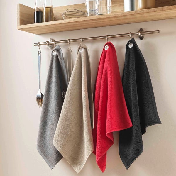 Tumehall frotee-puuvillane rätik 50x50 cm Cuistot - douceur d'intérieur-image-1