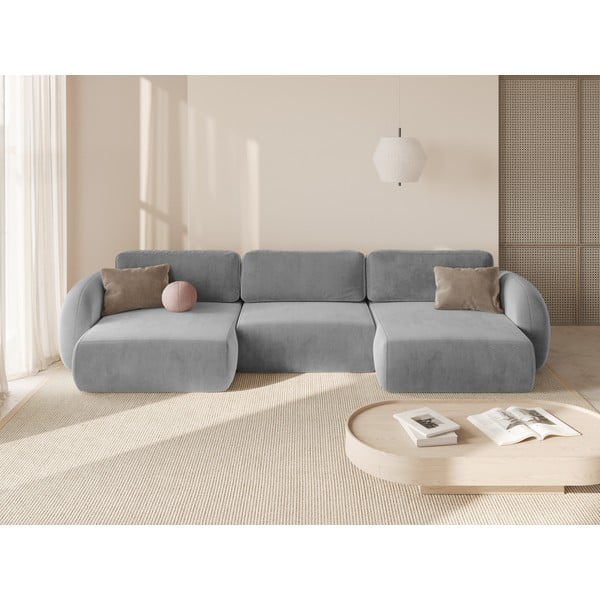  Helehall sametist lahtikäiv hoiuruumiga nurgadiivan (U-kujuline) Tonale – Cosmopolitan Design-image-1