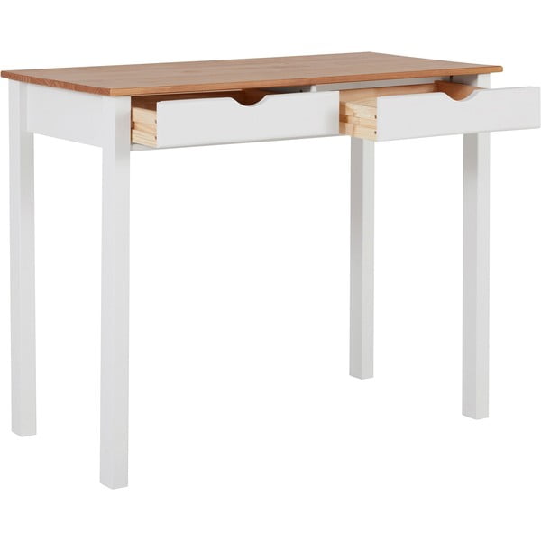 Valge ja pruun männi töölaud , pikkus 100 cm Gava - Støraa-image-2