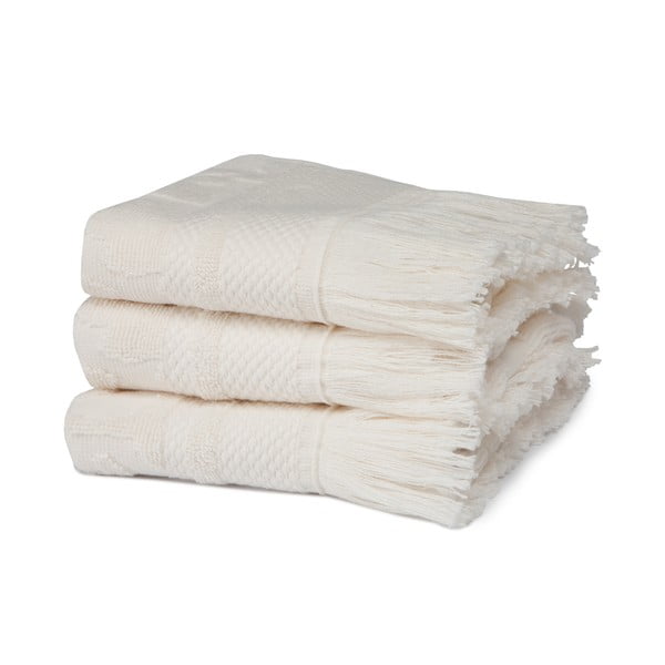 Set 3 ručníků Grace Cream, 30x50 cm