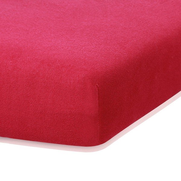 Bordeaux punane elastne lina kõrge puuvillasisaldusega , 140/160 x 200 cm Ruby - AmeliaHome