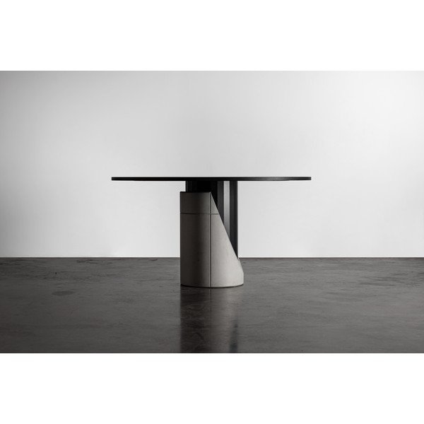 Ümmargune söögilaud tammeplaadiga 140x140 cm Sharp - Lyon Béton-image-1
