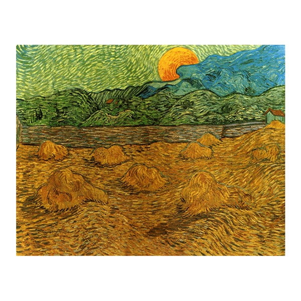 Obraz Vincenta van Gogha - Evening landscape with rising moon, 50x40 cm