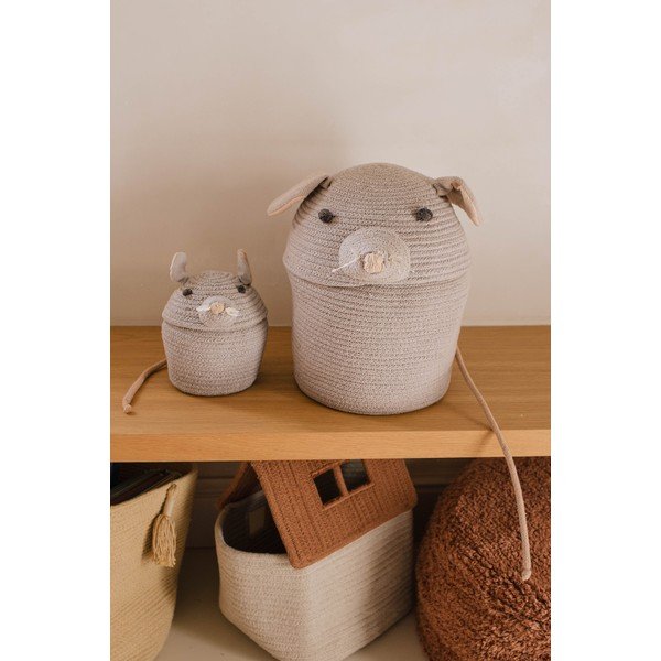 Hall riidest laste mänguasjakorv ø 15x15 cm Mini Renata the Rat - Lorena Canals-image-1