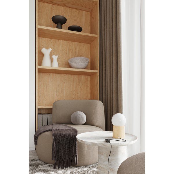 Valge lauavalgusti klaasist varjuga (kõrgus 21 cm) Surtur - Sollux-image-1