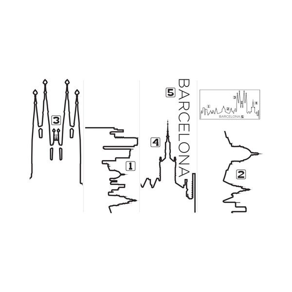 Samolepka na stěnu ve tvaru obrysu města Ambiance Barcelona-image-2