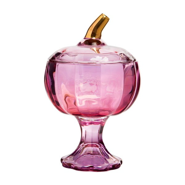 Růžová skleněná cukřenka ve tvaru jablka Mezzo, 550 ml