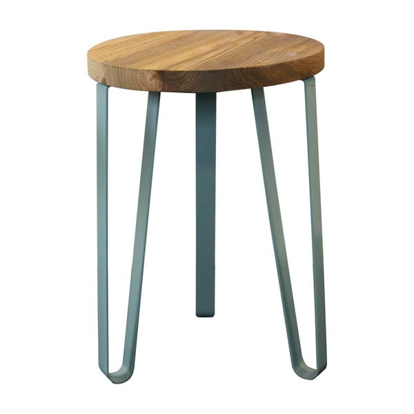 Odkládací stolek s modrými nohami z jilmového dřeva a kovu Red Cartel Sandy