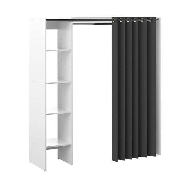 Must-valge riidekapp 160x182 cm Tom - TemaHome-image-2