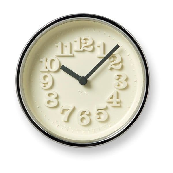 Nástěnné hodiny se šedým rámem Lemnos Clock Chiisana, ⌀ 12,2 cm
