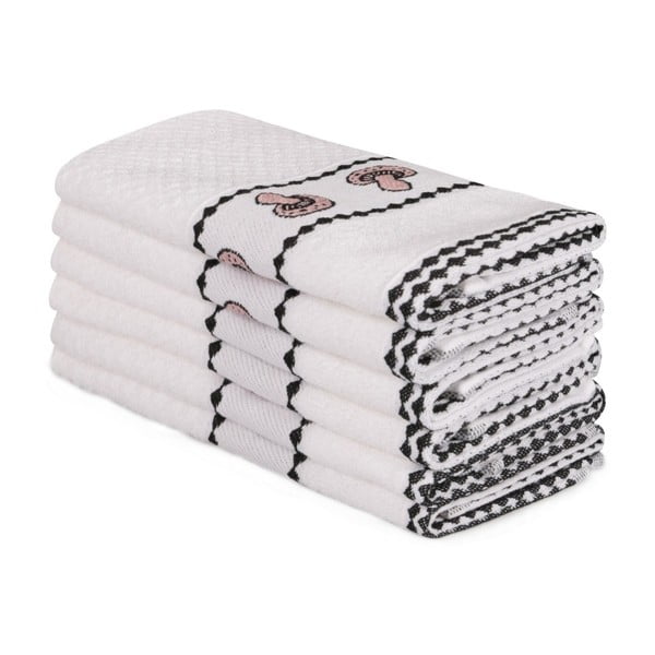 Sada 6 béžových bavlněných ručníků Beyaz Lucille, 30 x 50 cm