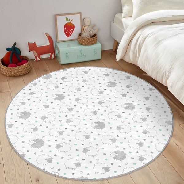 Helehall-valge laste vaip ø 80 cm Comfort - Mila Home-image-3