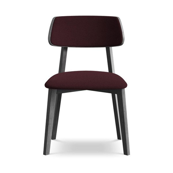 Burgundia värvi täispuidust söögitool Niu - Makamii-image-1