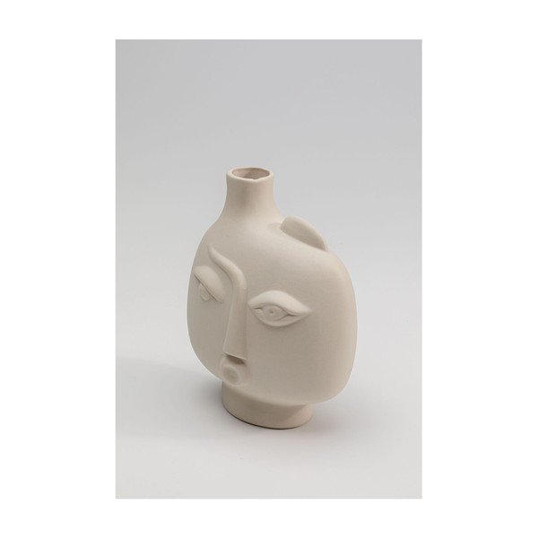 Beež keraamiline käsitsi maalitud vaas Spherical Face - Kare Design-image-1