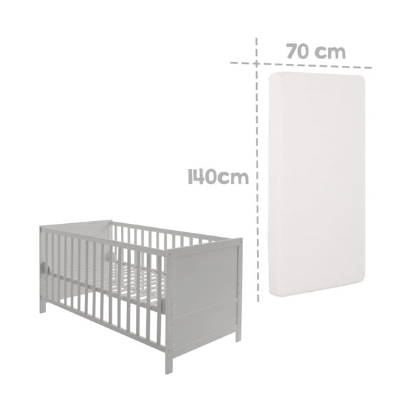 Helehall võrevoodi koos varikatusega 70x140 cm Sternenzauber - Roba-image-2