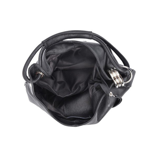 Černá kožená kabelka Carla Ferreri Giuliya-image-1