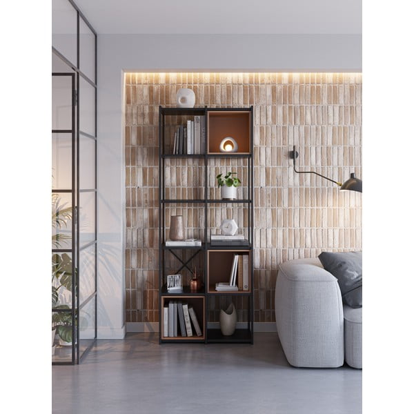 Must-tellisevärvi raamaturiiul 71x179 cm Anya - Marckeric-image-1