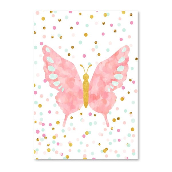 Plakát Americanflat Butterfly Blush, 30 x 42 cm